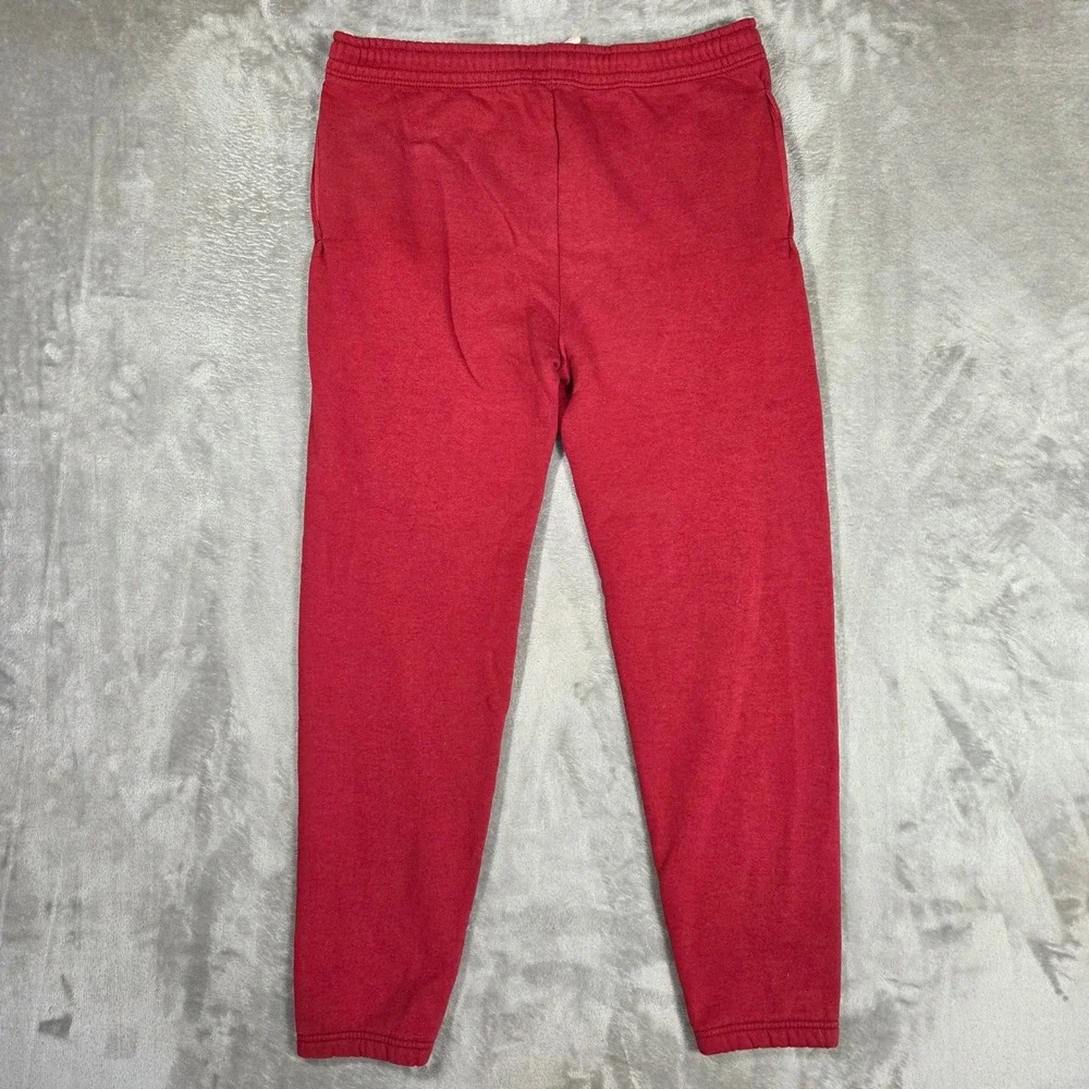 Vintage BVD Mens Red Fleece Sweatpants Joggers Size M 90s USA Fabric Tapered